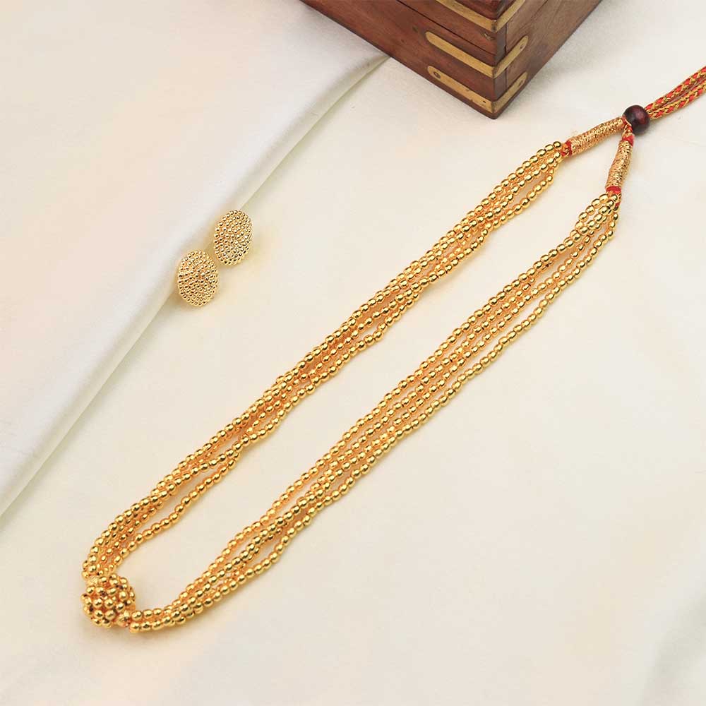 gold bead chain necklace