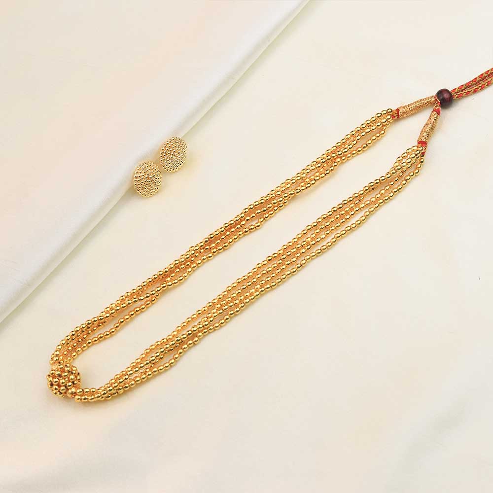 Gold Bead Chain Necklace