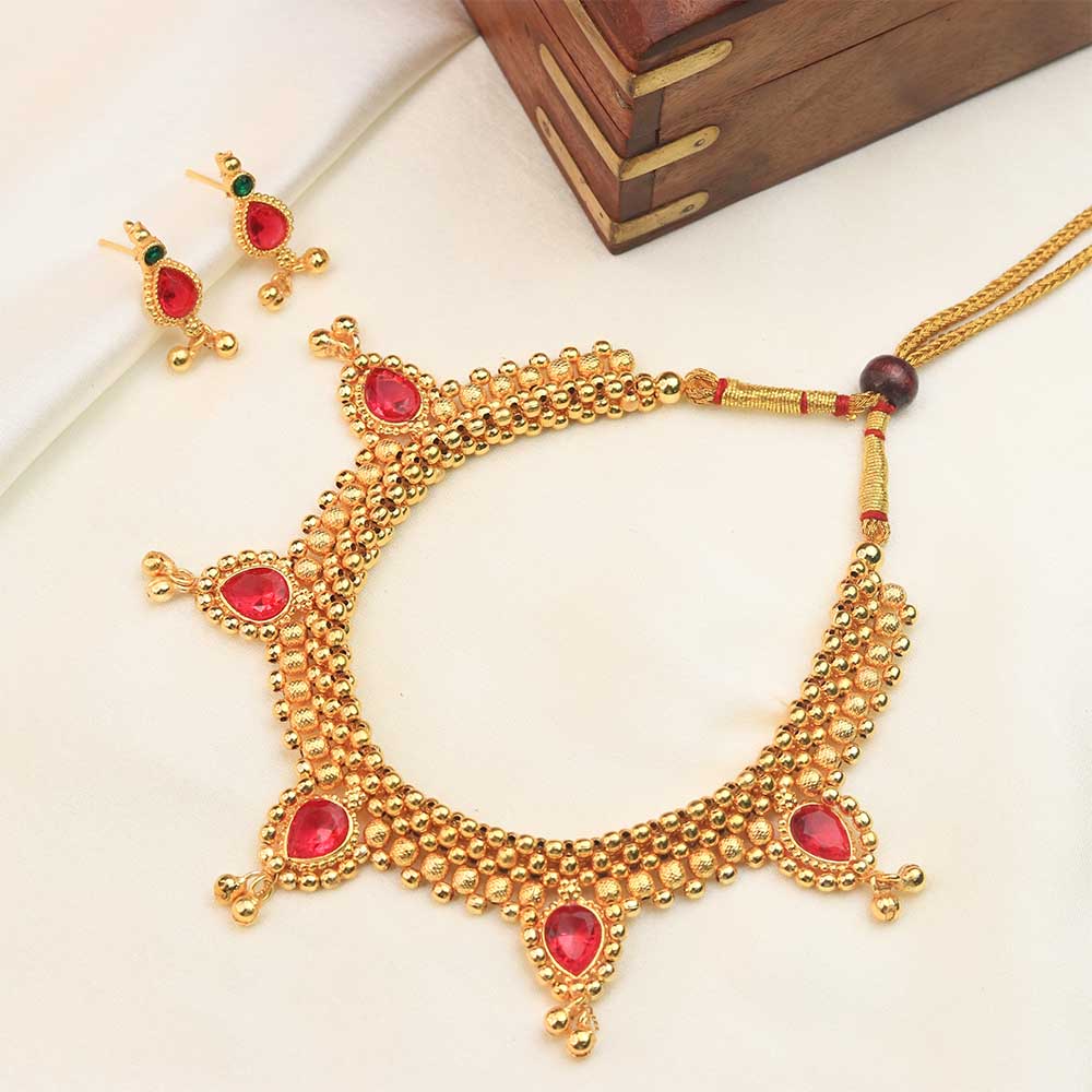gold bead mangalsutra necklace