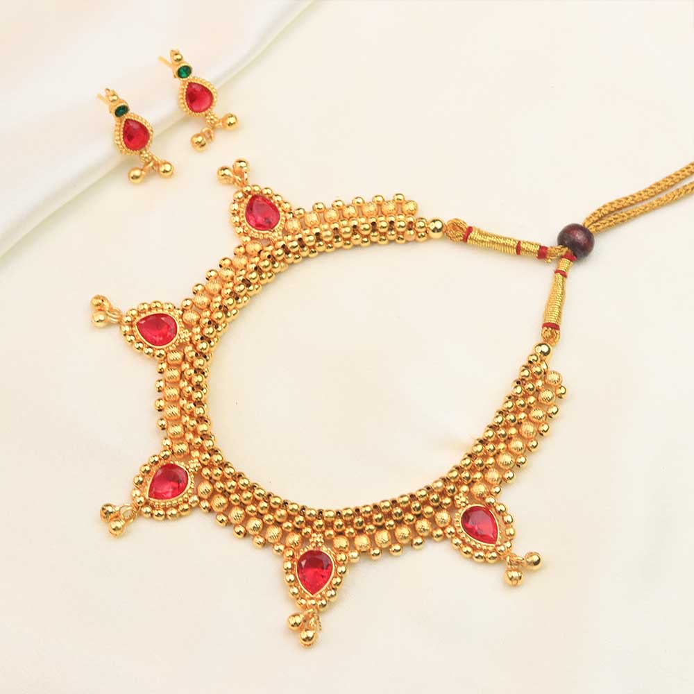 Gold Bead Mangalsutra Necklace