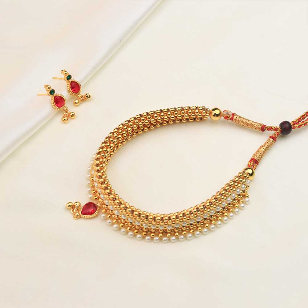 Pearl Layered Temple Choker