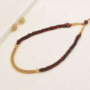 Dual Tone Thread Necklace