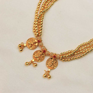 Gold layered floral choker