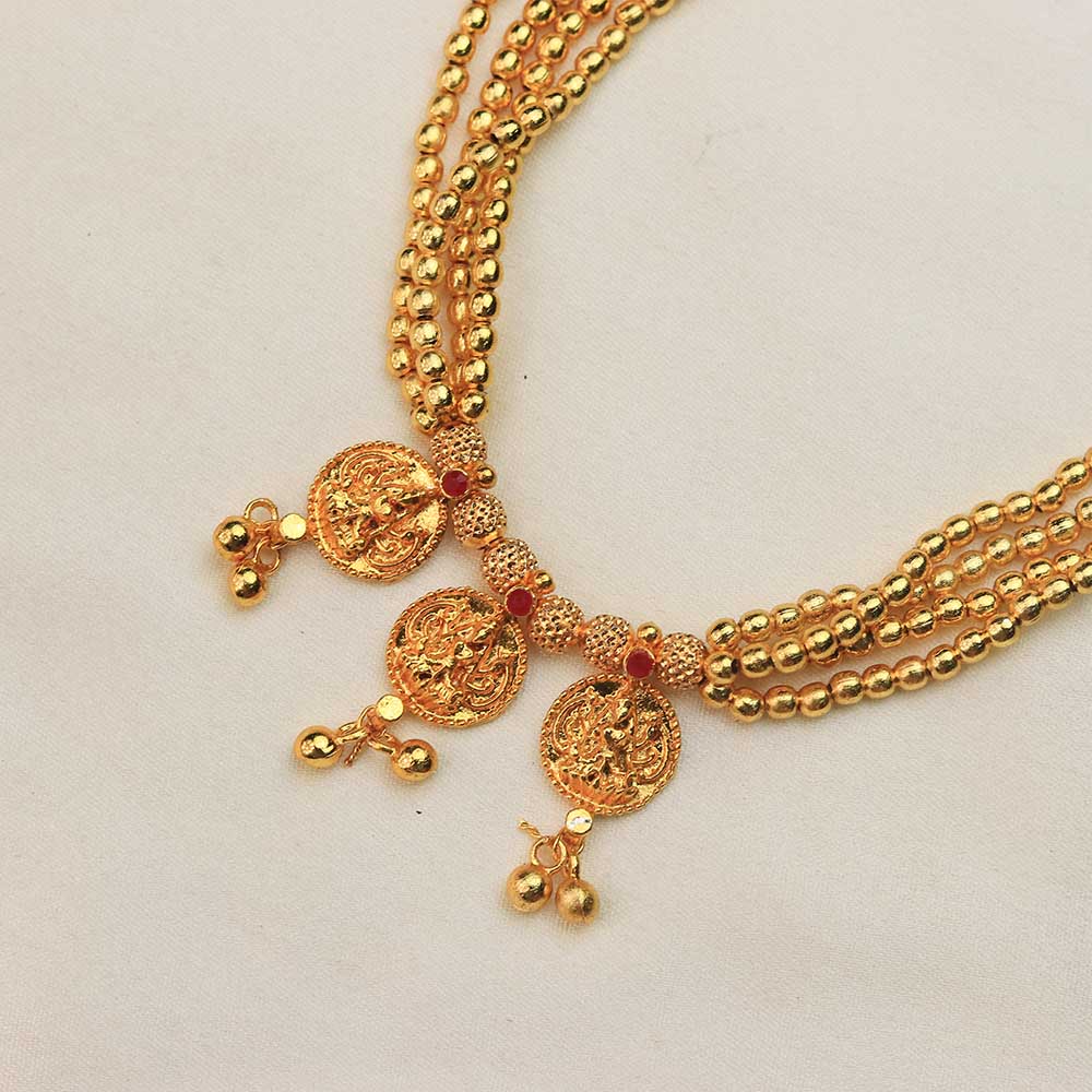 Gold layered floral choker