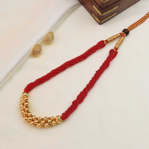 Double layer gold bead necklace