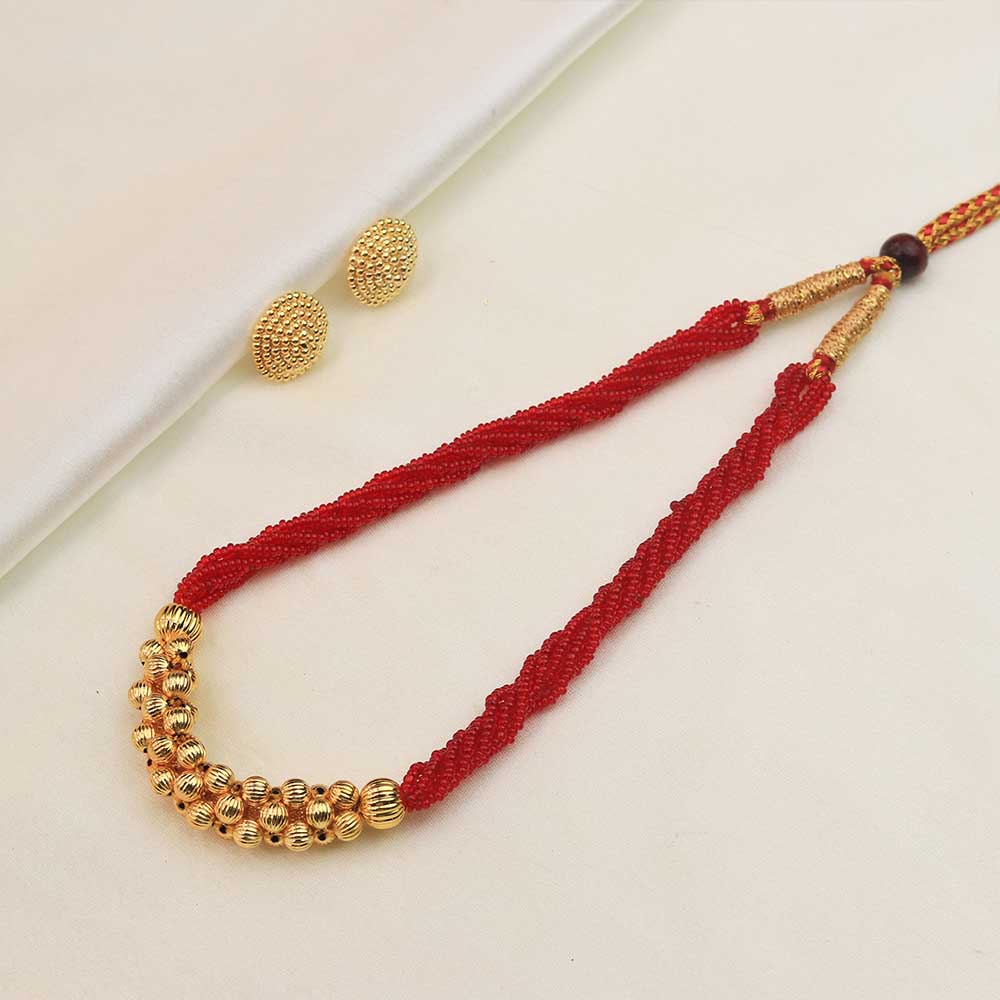 Dual Line Gold Bead Necklace