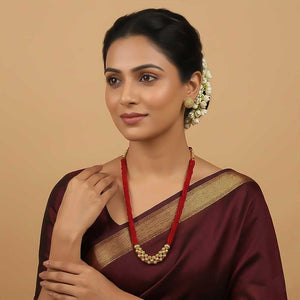 Dual Line Gold Bead Necklace