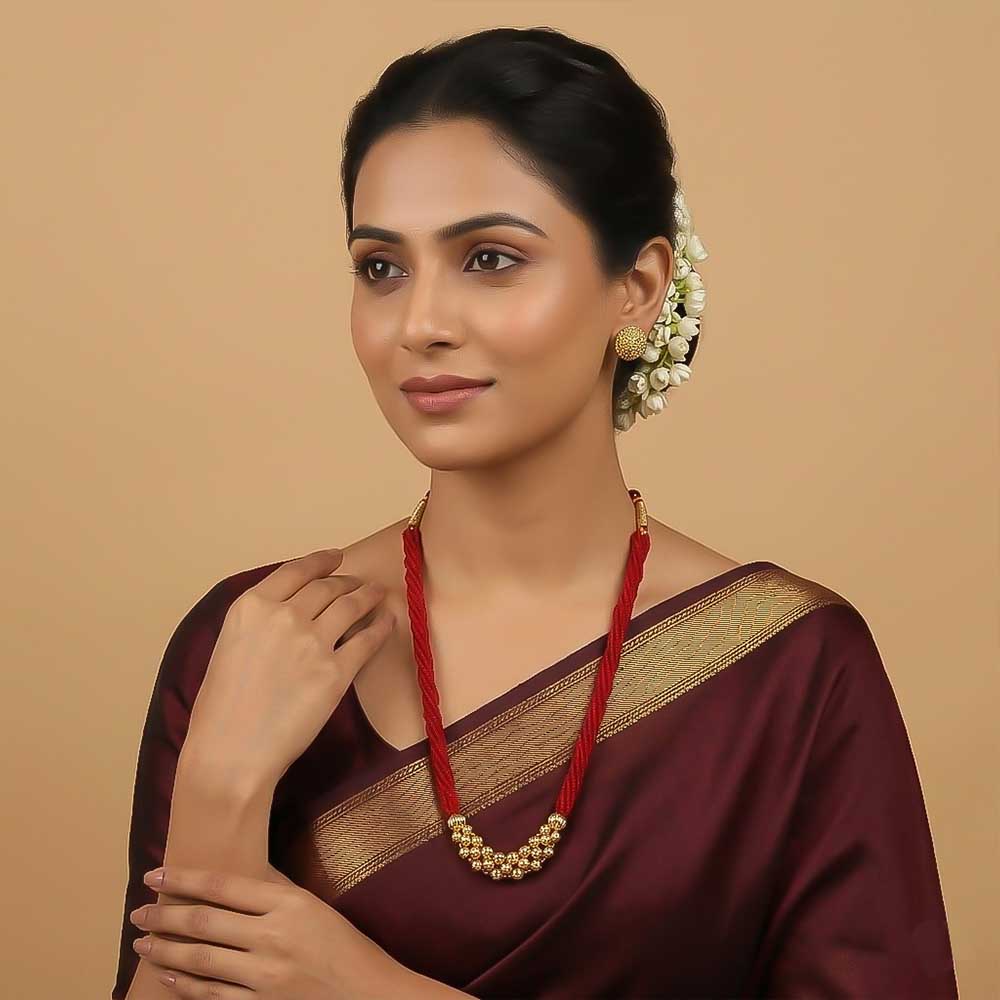 Dual Line Gold Bead Necklace