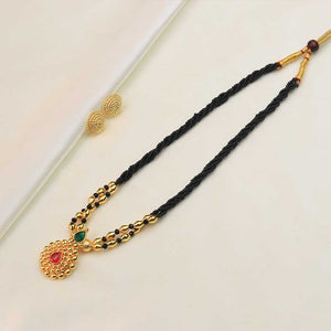 Single Line Gold Bead Necklace