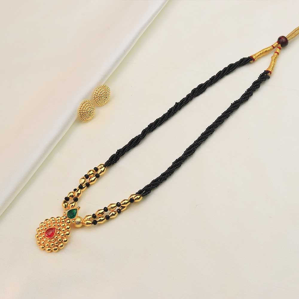 Single Line Gold Bead Necklace
