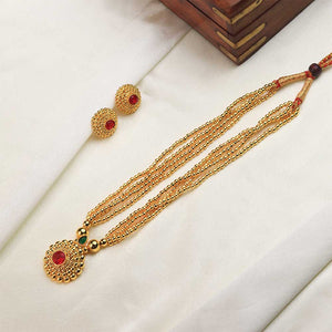 Peacock design gold choker