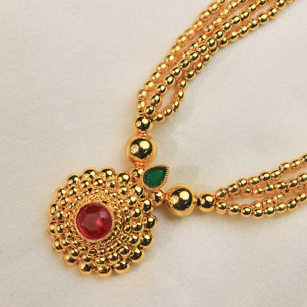 Peacock design gold choker