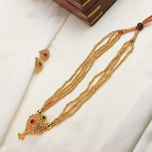 Crescent shaped gold necklace