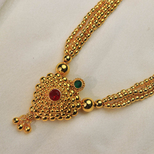 Crescent shaped gold necklace