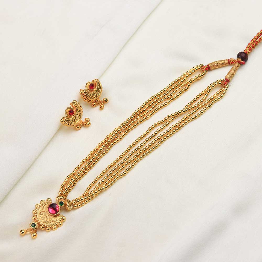 Multi Layer Gold Bead Necklace