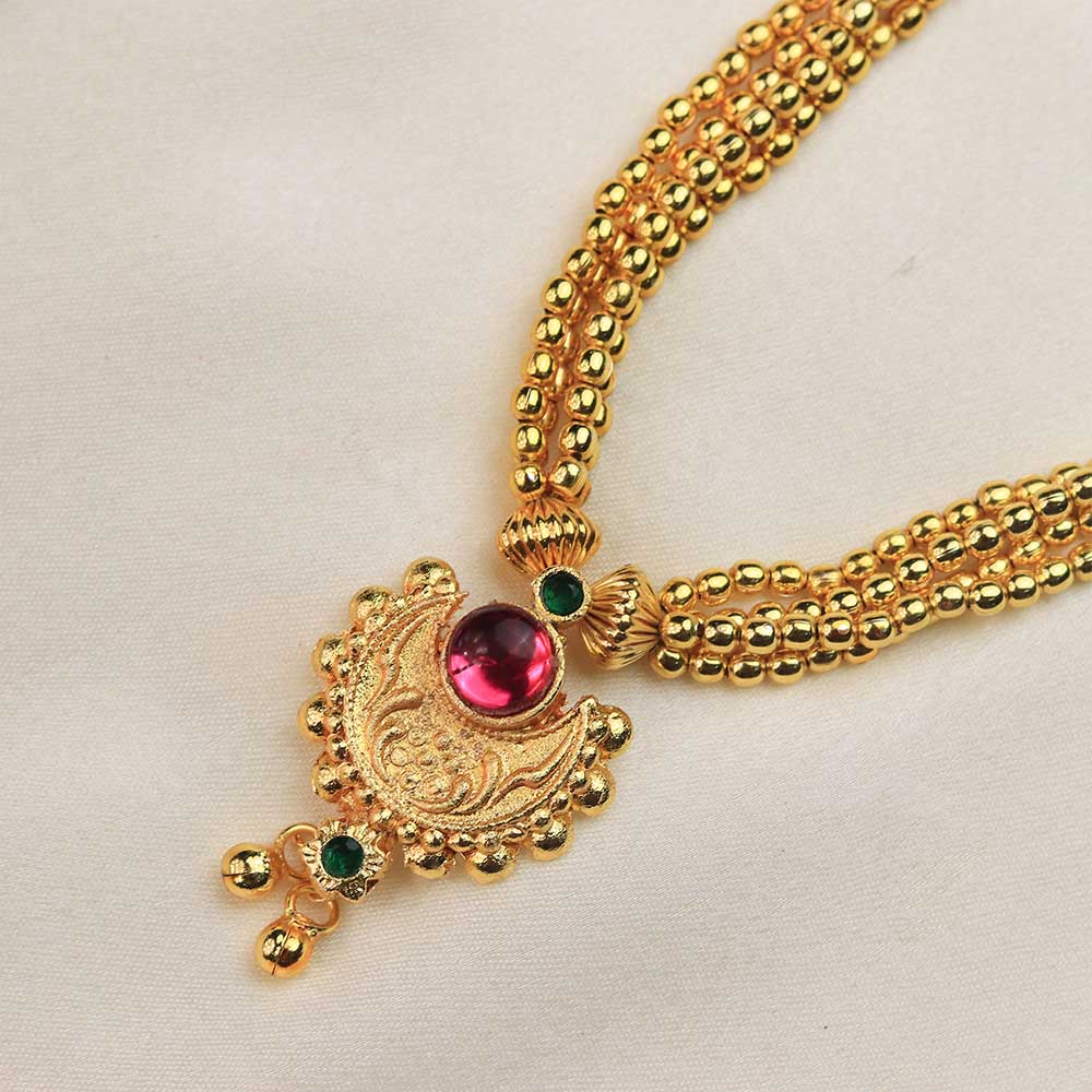 Gold layered bead necklace