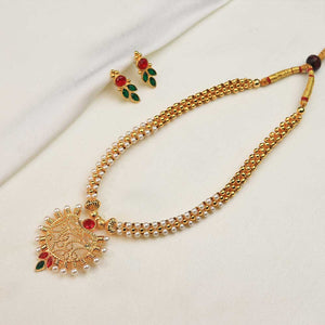 Red Beaded Temple Necklace