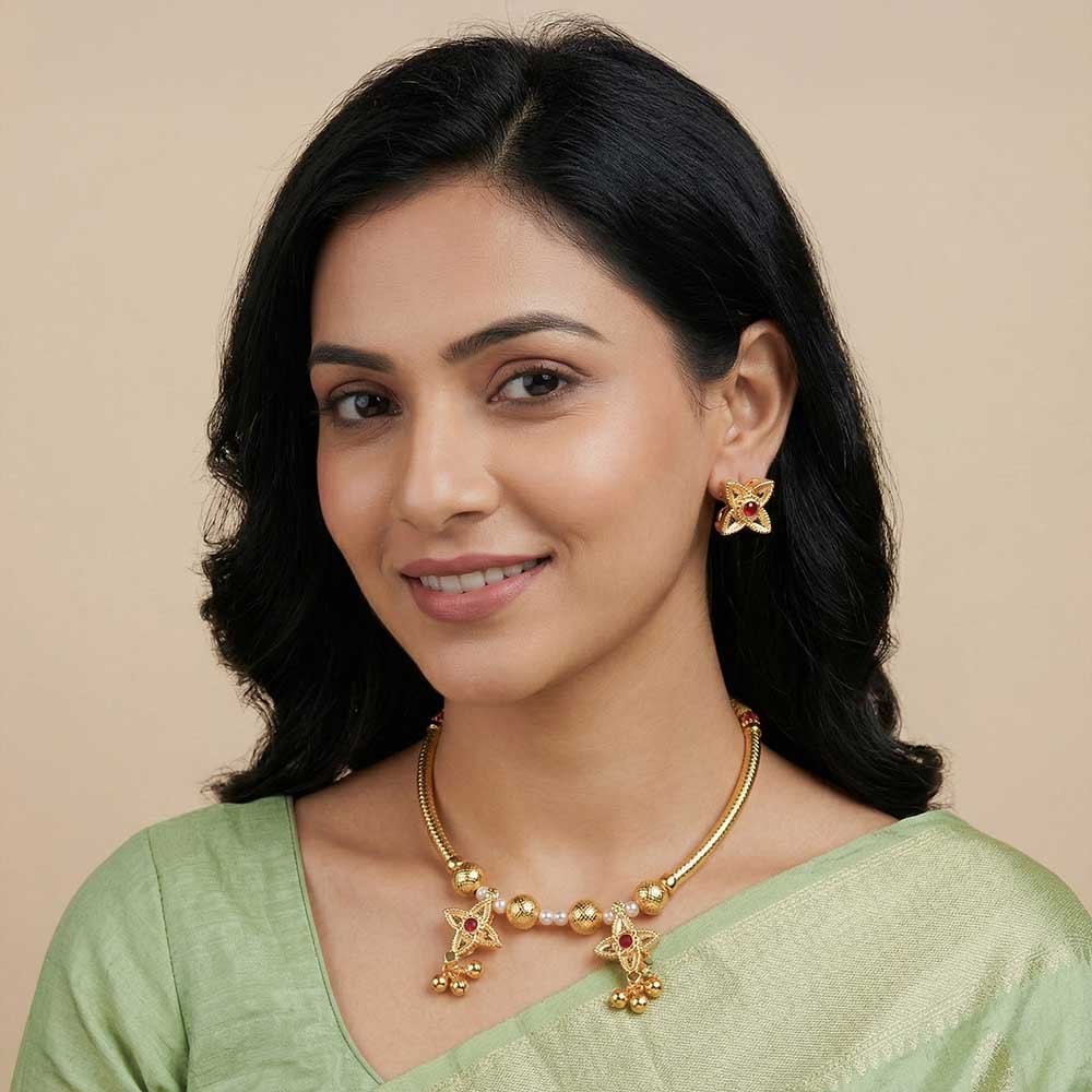  Floral drop necklace design 