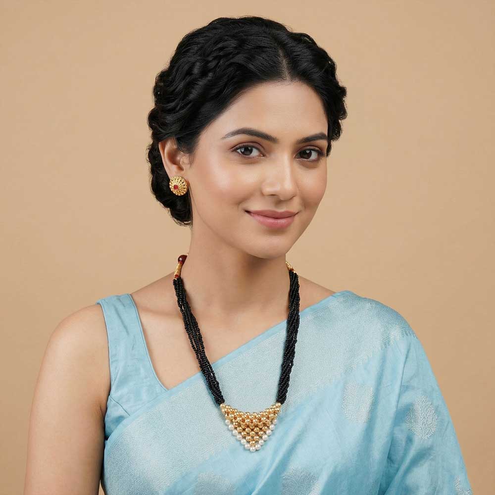  Mangalsutra with pearl cluster pendant 