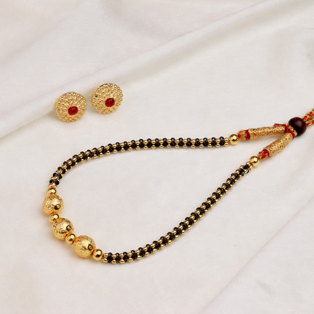Minimal Gold Bead Mangalsutra