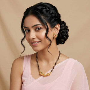  Minimal black bead mangalsutra 