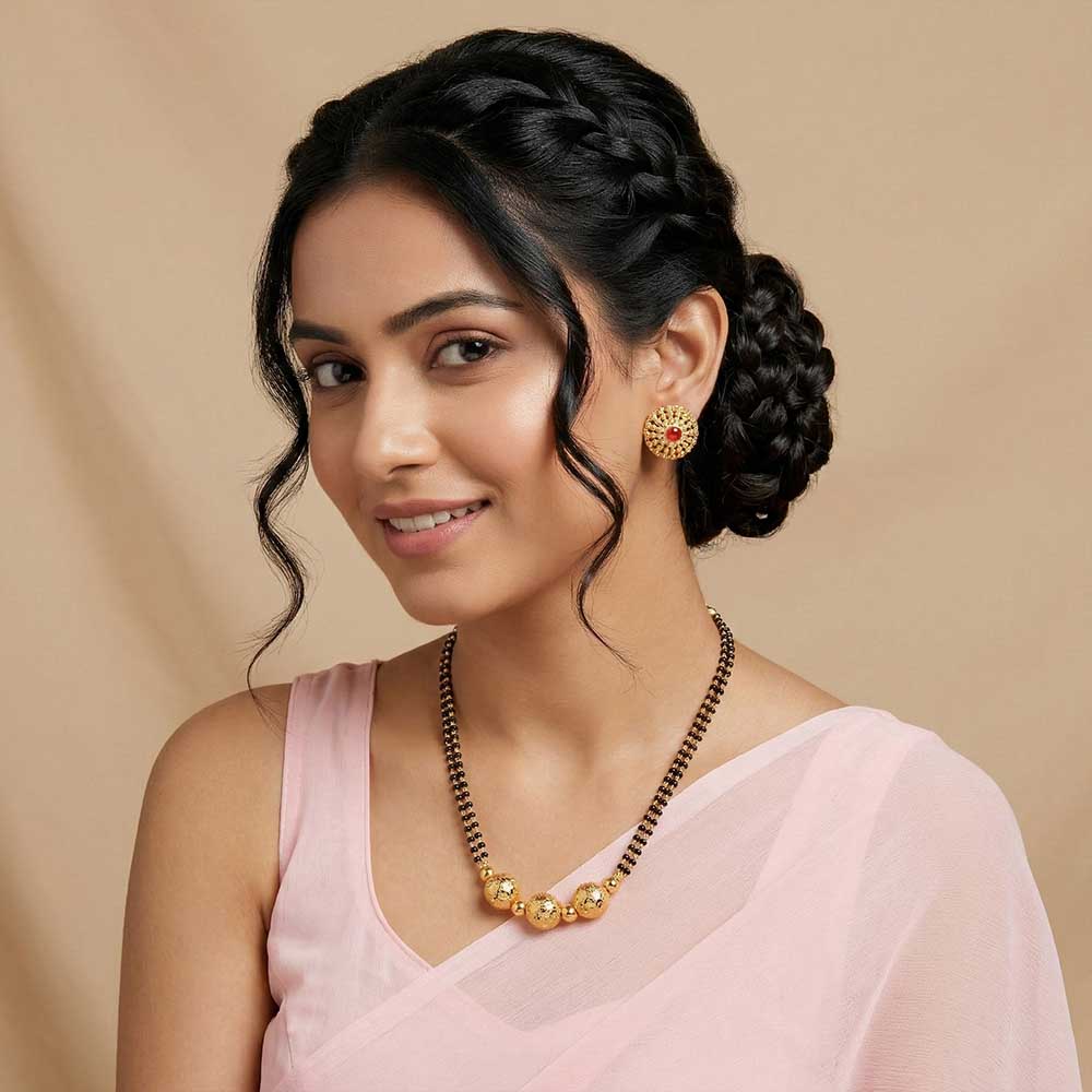  Minimal black bead mangalsutra 
