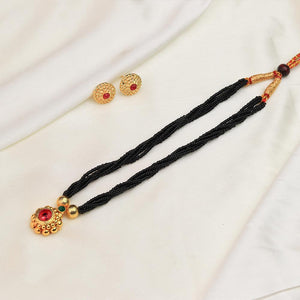 Classic Red Stone Pendant Mangalsutra