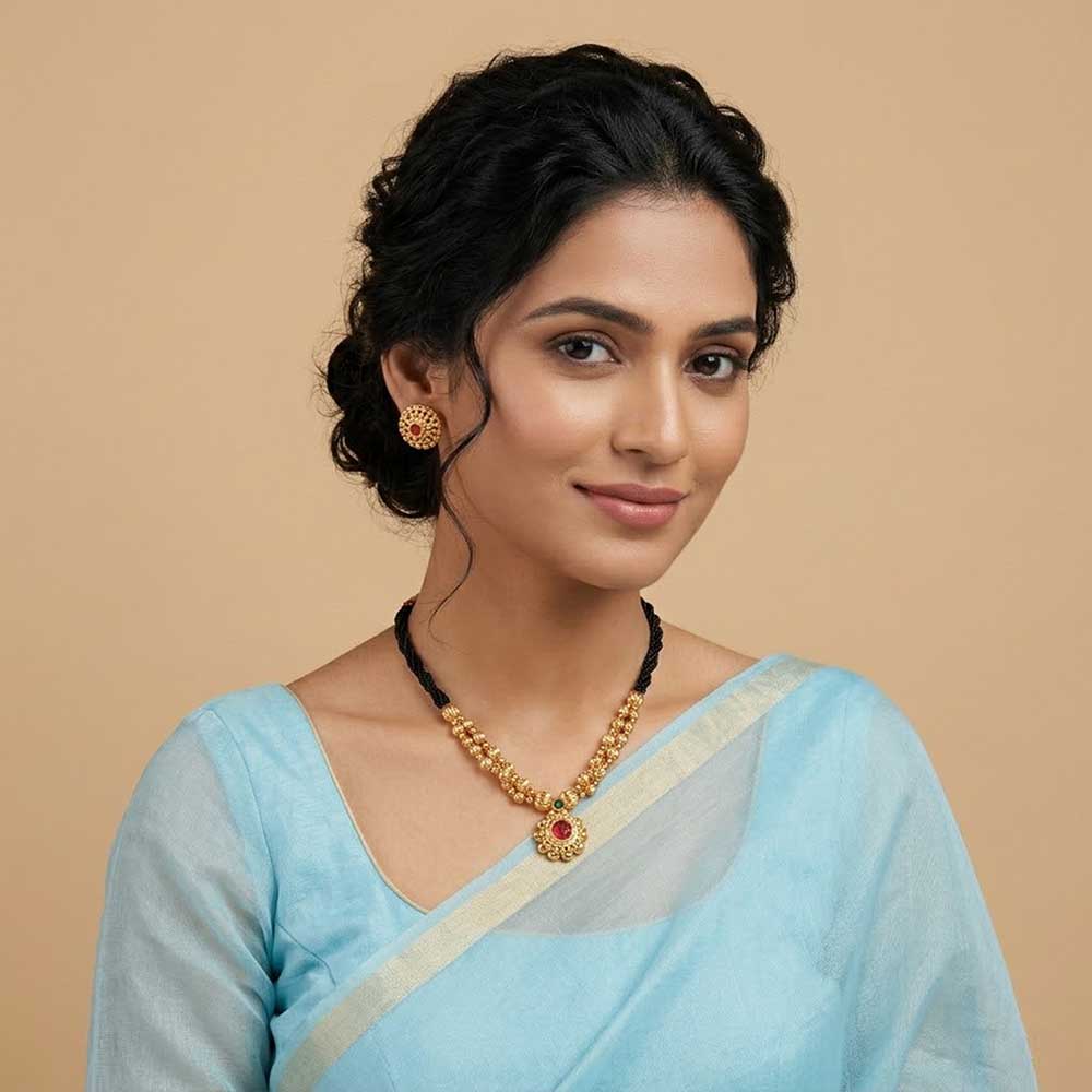  Mangalsutra with gold beads 