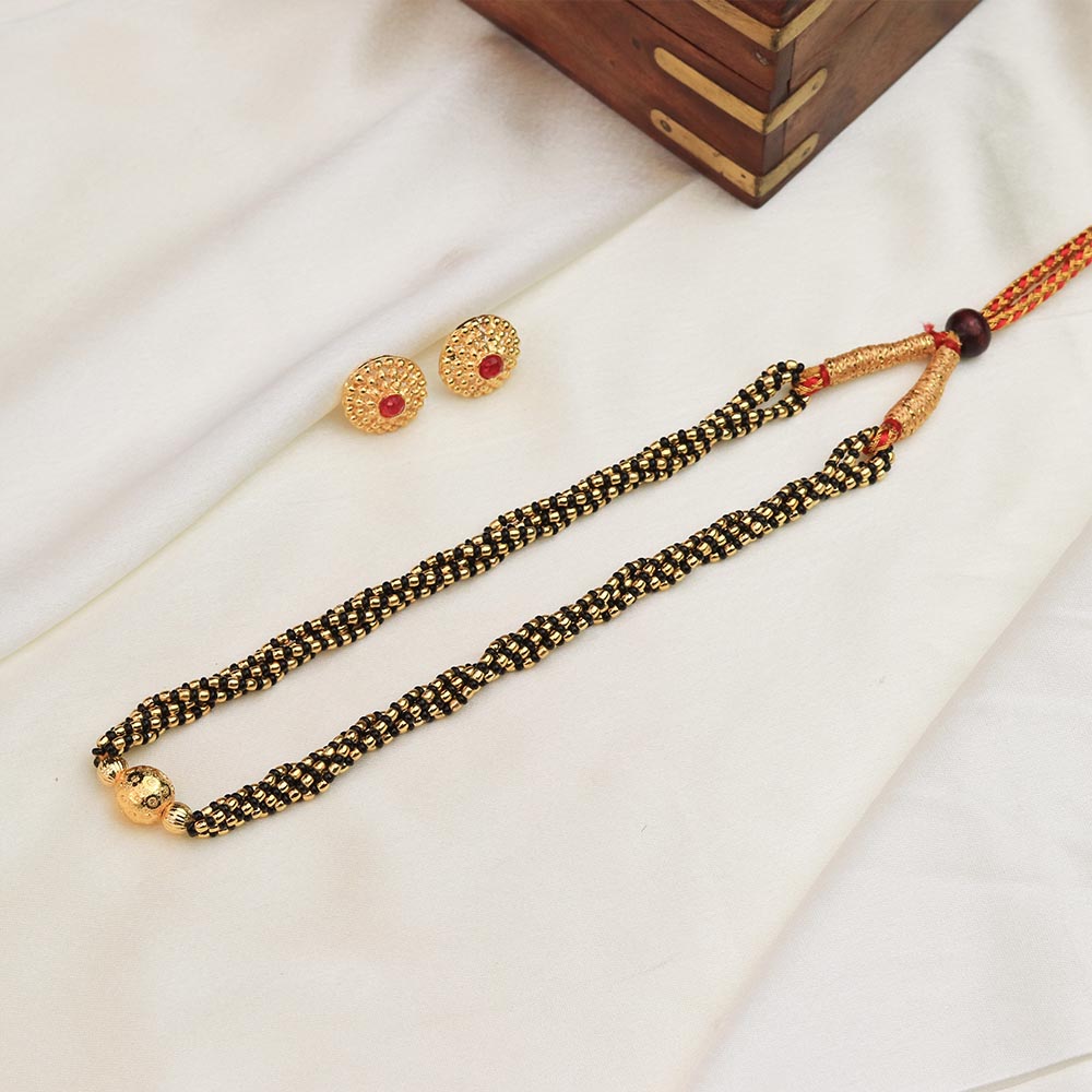  Layered bead mangalsutra design 