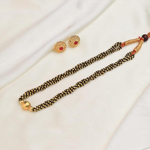Layered Gold Bead Pendant Mangalsutra