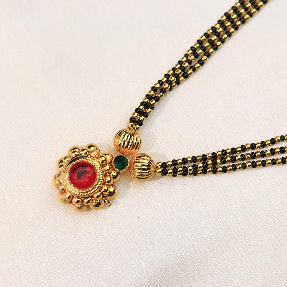 Floral Pearl Drop Saaj Necklace