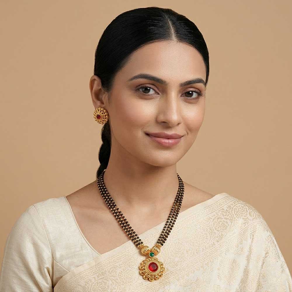  Saaj necklace with pearl drops 