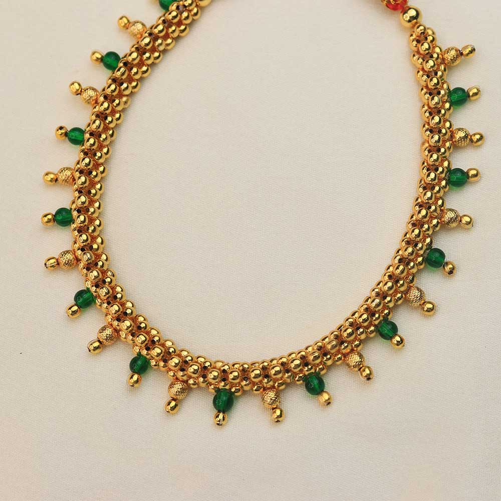 Kolhapuri Green Drop Bead Choker