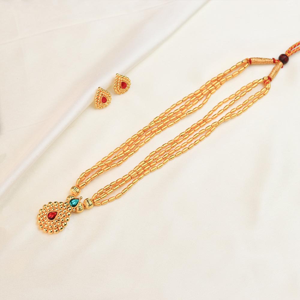 Kolhapuri Dual Tone Pendant Necklace