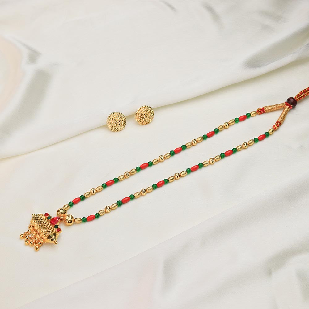 Kolhapuri Bead Pendant Necklace